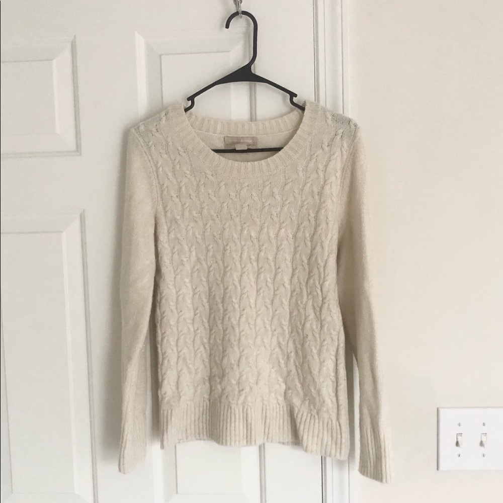 Wool & cashmere mix cableknit sweater